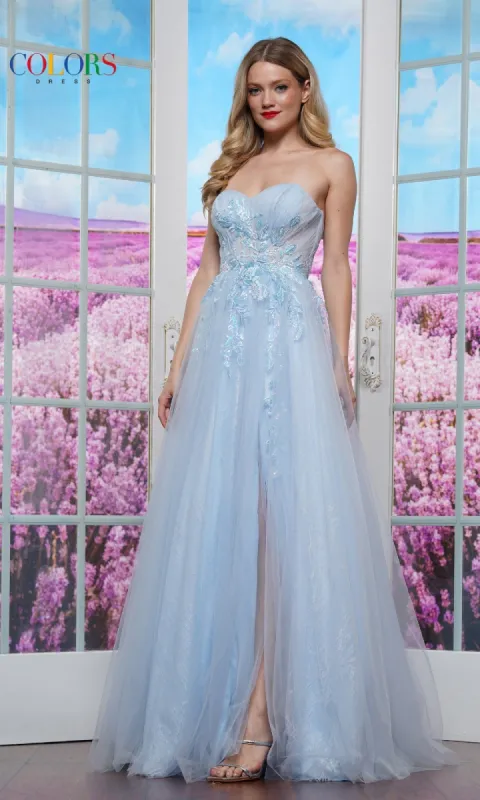 Strapless Long Prom Ball Gown: Colors Dress 3484 sold by PromGirl