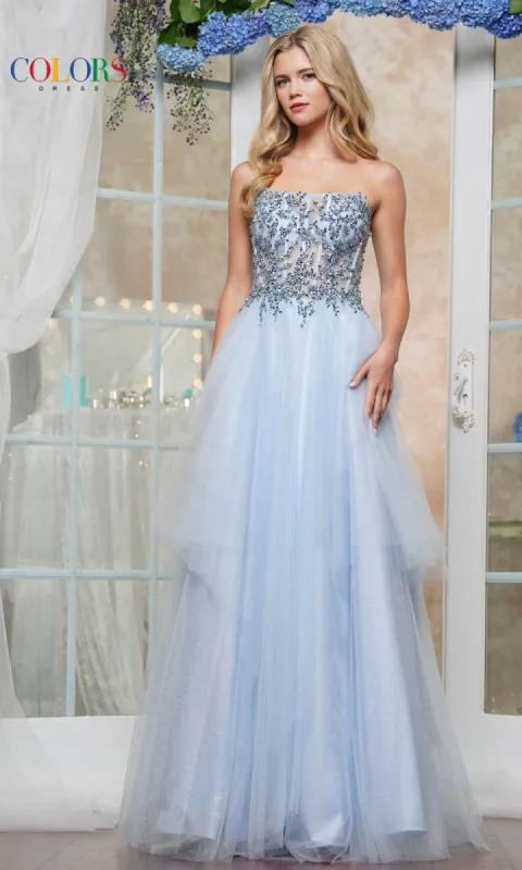 Strapless Pastel Prom Ball Gown: Colors Dress 3475 sold by PromGirl