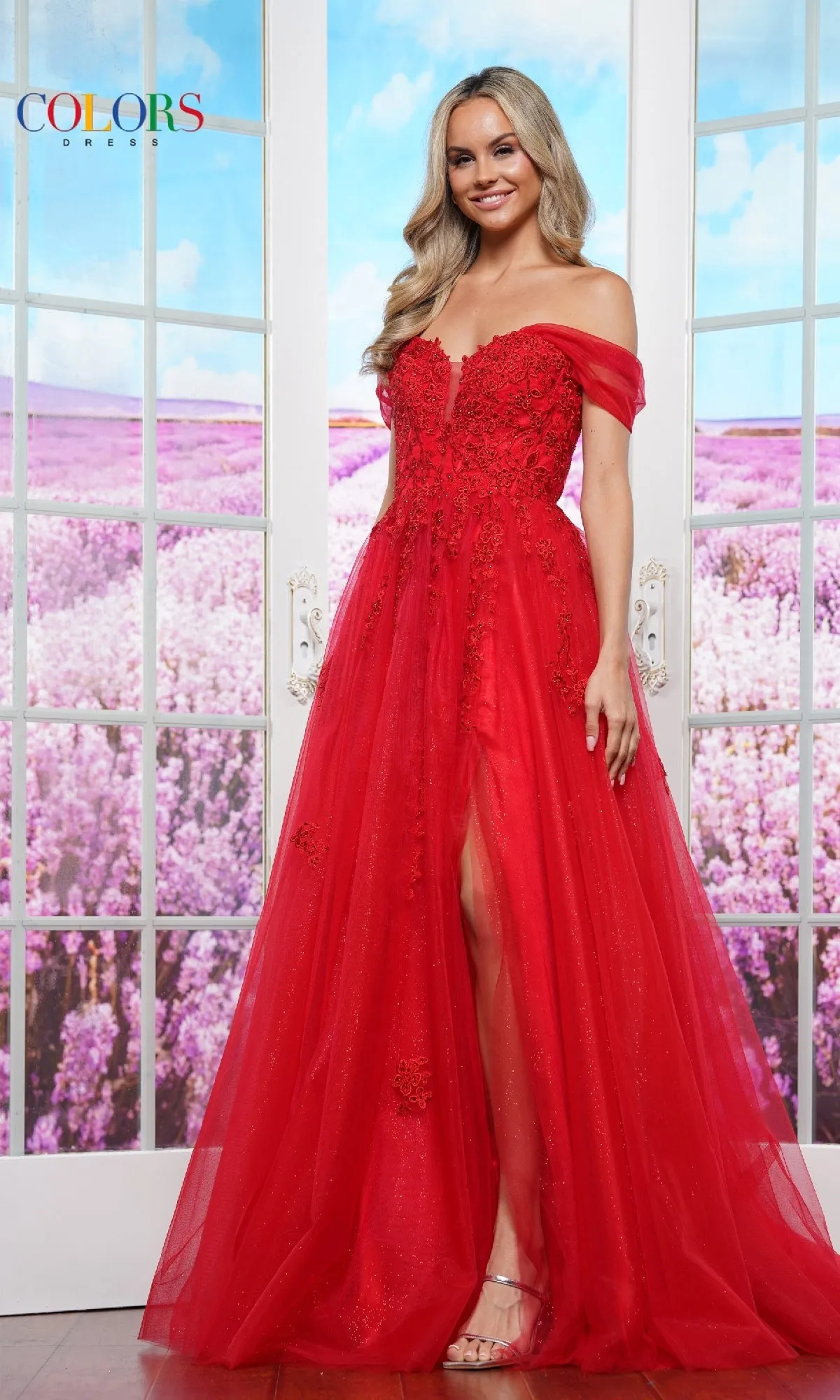 Long Glitter Prom Ball Gown: Colors Dress 3474 sold by PromGirl