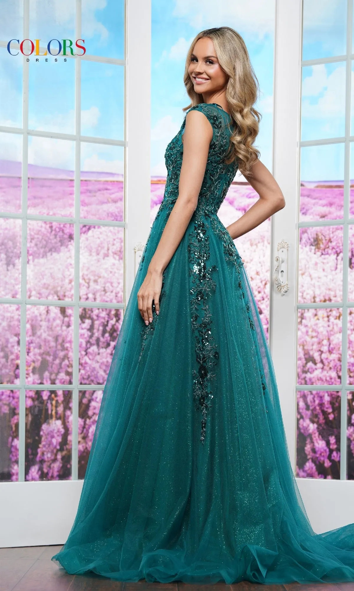 Embroidered Glitter Prom Ball Gown: Colors Dress 3472 sold by PromGirl product image thumbnail 2
