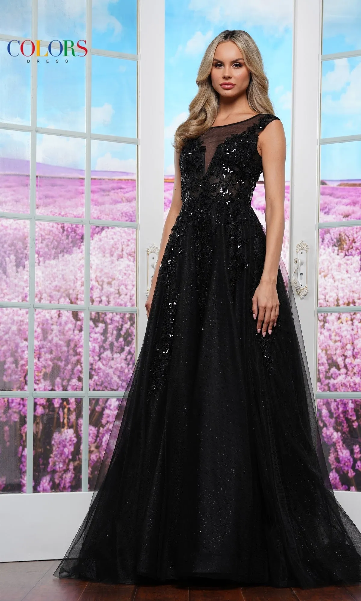 Embroidered Glitter Prom Ball Gown: Colors Dress 3472 sold by PromGirl product image thumbnail 5