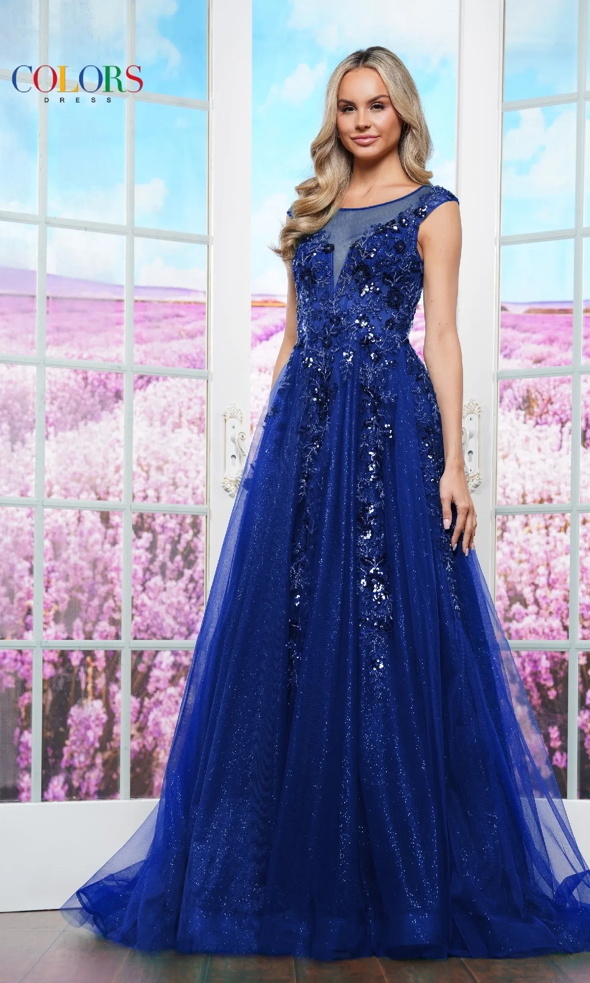 Embroidered Glitter Prom Ball Gown: Colors Dress 3472 sold by PromGirl product image thumbnail 4