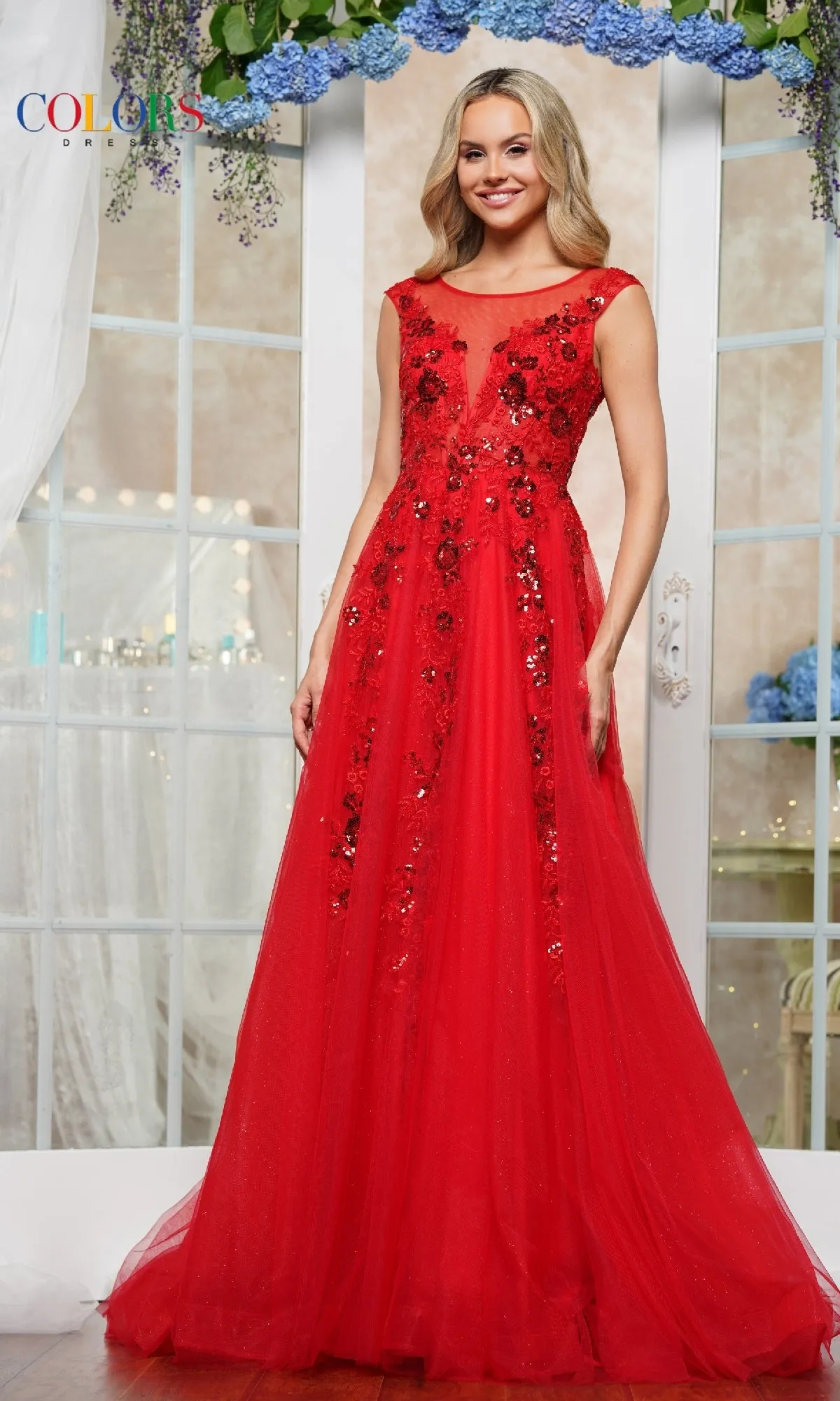 Embroidered Glitter Prom Ball Gown: Colors Dress 3472 sold by PromGirl product image thumbnail 3