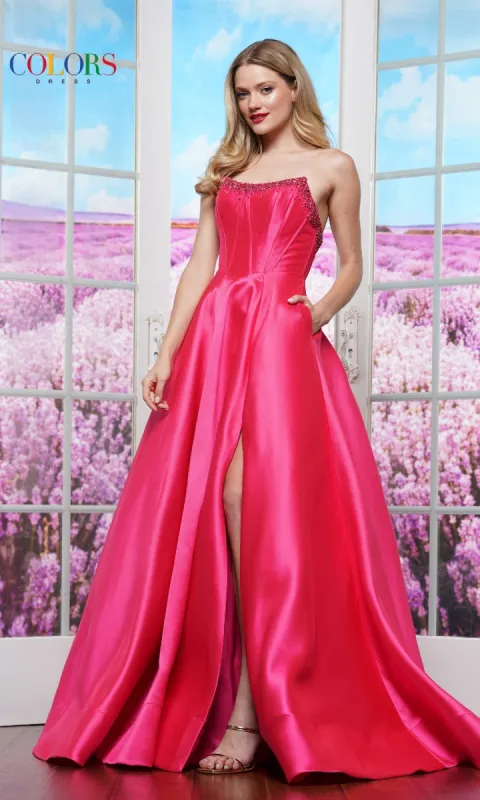 Strapless Corset Prom Ball Gown: Colors Dress 3478 sold by PromGirl