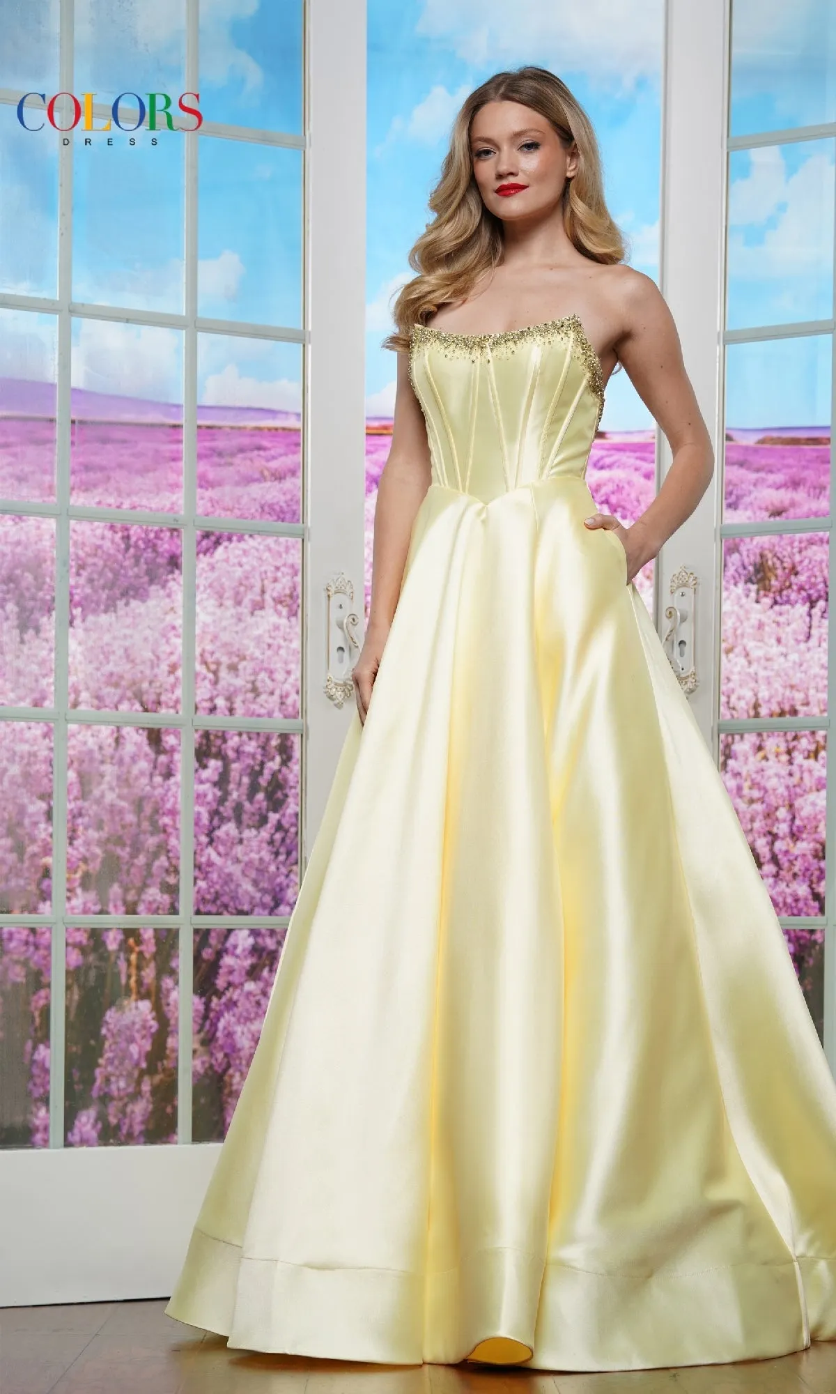 Strapless Corset Prom Ball Gown: Colors Dress 3478 sold by PromGirl product image thumbnail 5