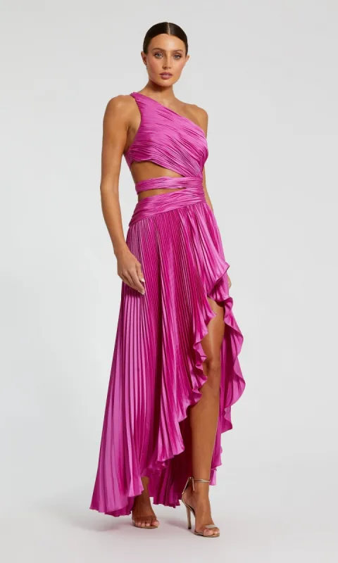 High-Low Pleated Formal Dress: Mac Duggal 49837 sold by PromGirl