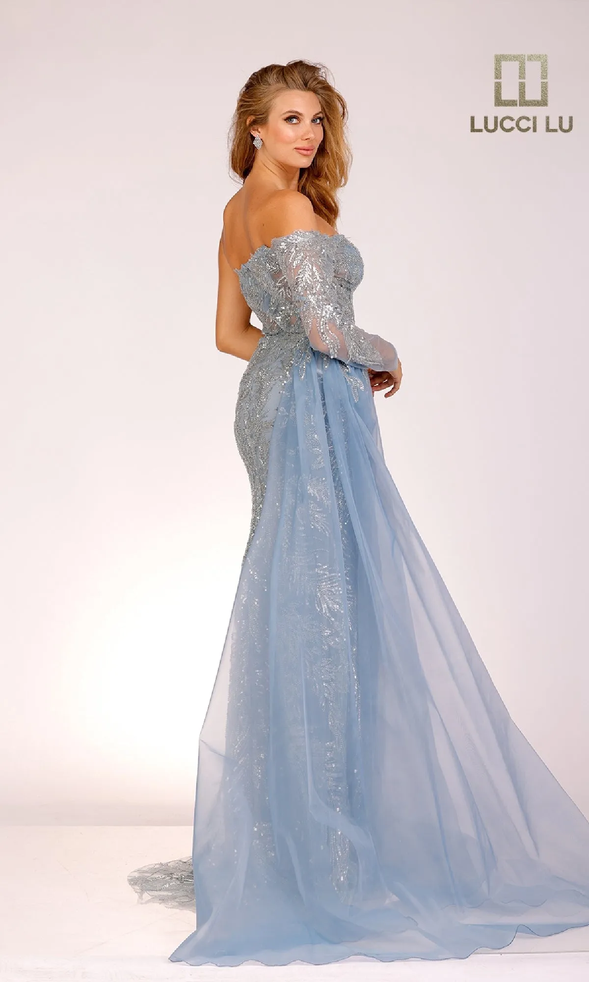 Light Blue Long Formal Dress: Lucci Lu 1285 sold by PromGirl product image thumbnail 2