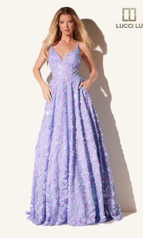 Long Prom Dress with Pockets: Lucci Lu 1325 sold by PromGirl