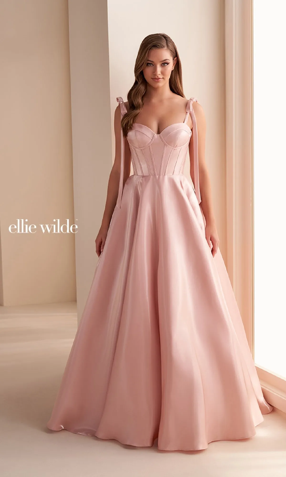 Shoulder-Bows Prom Ball Gown: Ellie Wilde EW36210 sold by PromGirl product image thumbnail 4