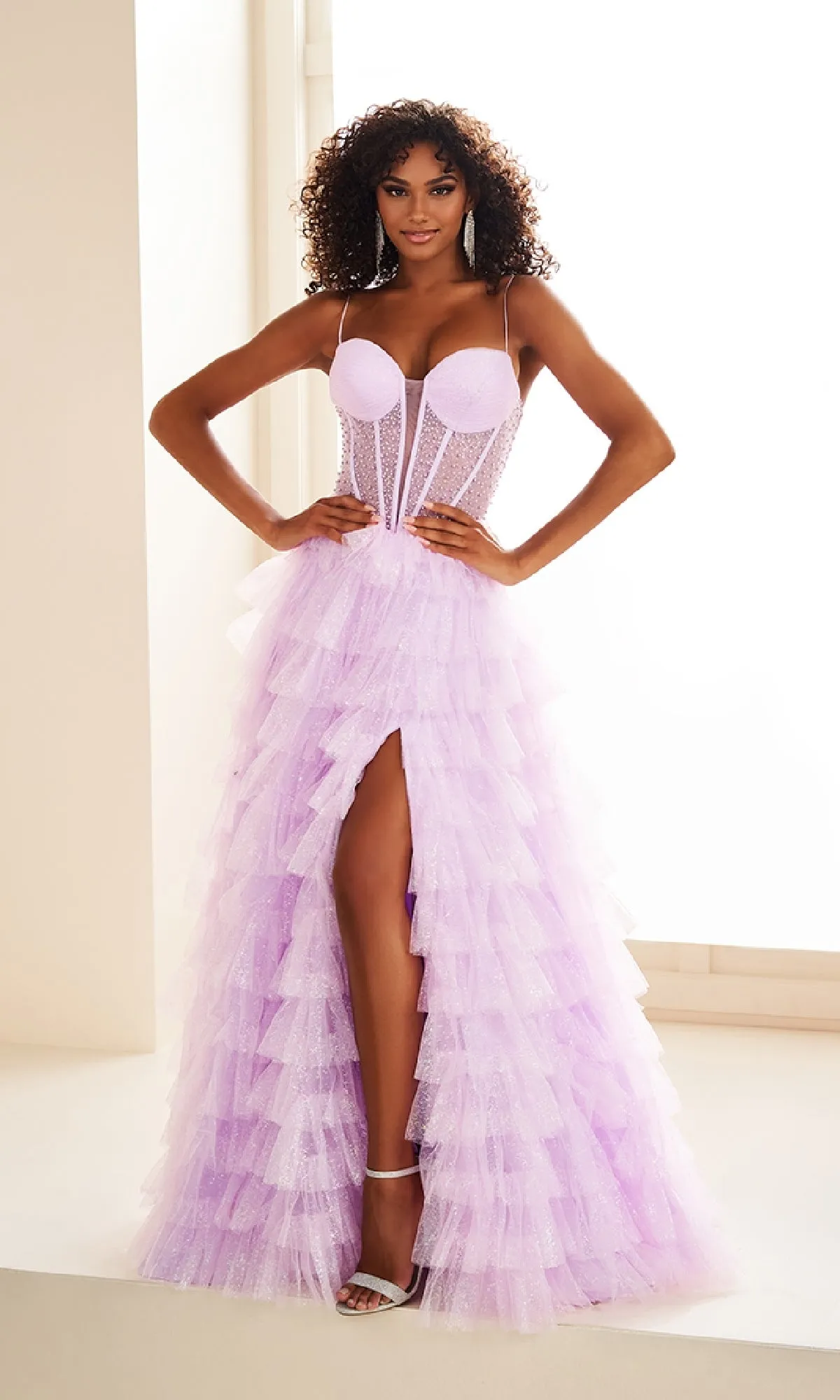 Ruffled Prom Ball Gown: Ellie Wilde EW36029 sold by PromGirl product image thumbnail 4