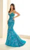 Sequin-Print Mermaid Prom Dress: Ellie Wilde EW36003 sold by PromGirl