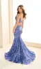 Sequin-Print Mermaid Prom Dress: Ellie Wilde EW36003 sold by PromGirl