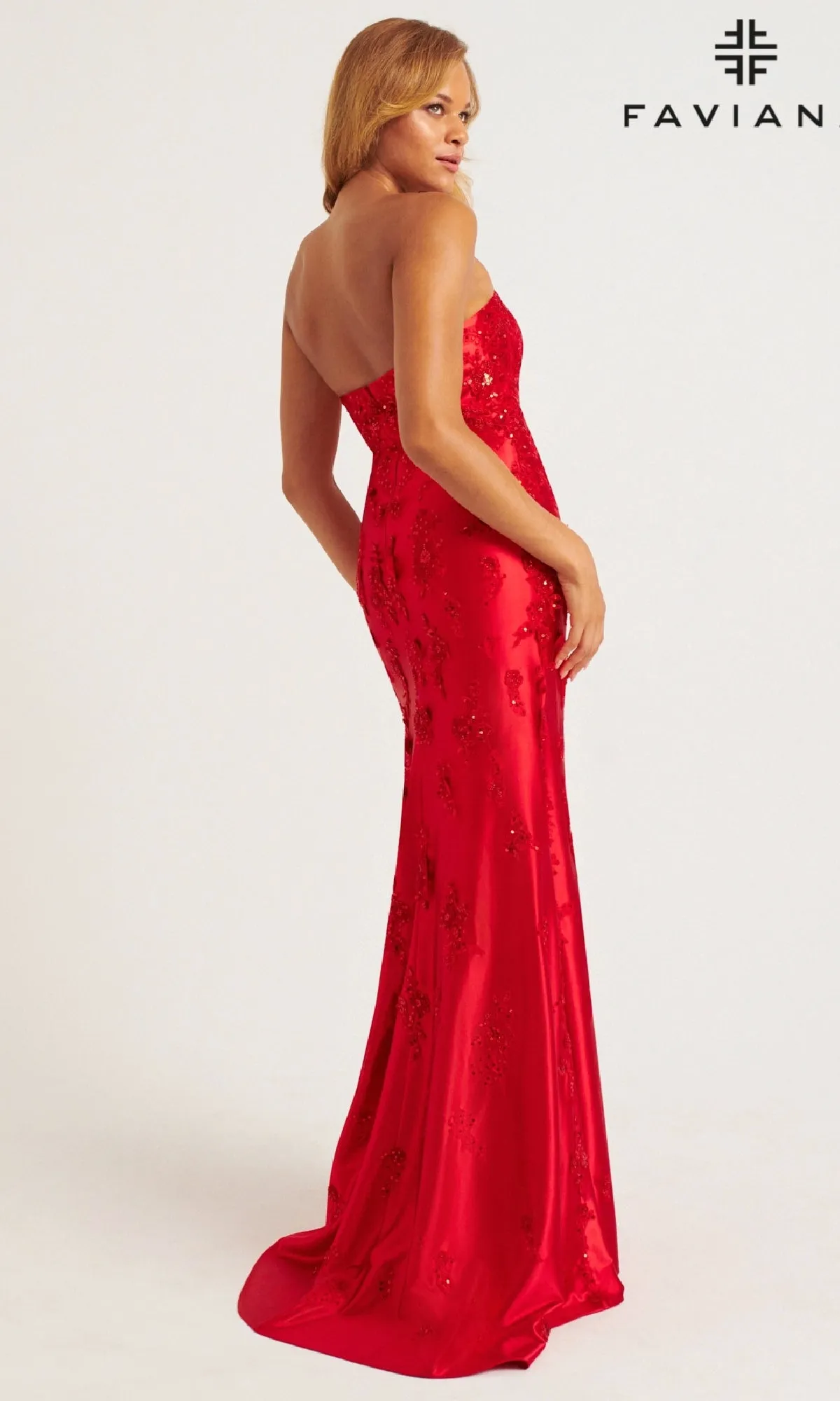 Strapless Satin Prom Dress: Faviana 11228 sold by PromGirl product image thumbnail 2