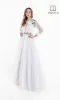 Long-Sleeve A-Line White Formal Dress: Lucci Lu C8057 sold by PromGirl
