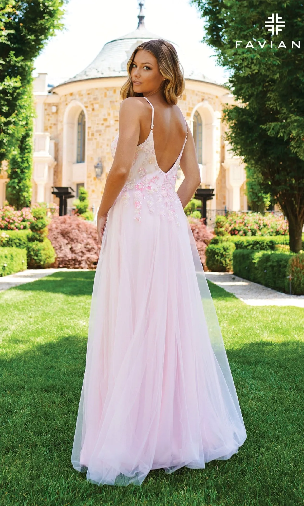 Long Pastel A-Line Prom Dress: Faviana 11232 sold by PromGirl product image thumbnail 3