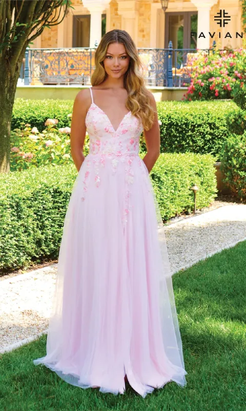 Long Pastel A-Line Prom Dress: Faviana 11232 sold by PromGirl
