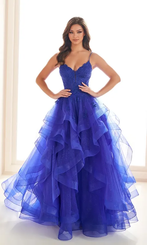 Glitter Tulle Prom Ball Gown: Ellie Wilde EW36203 made by ellie wilde