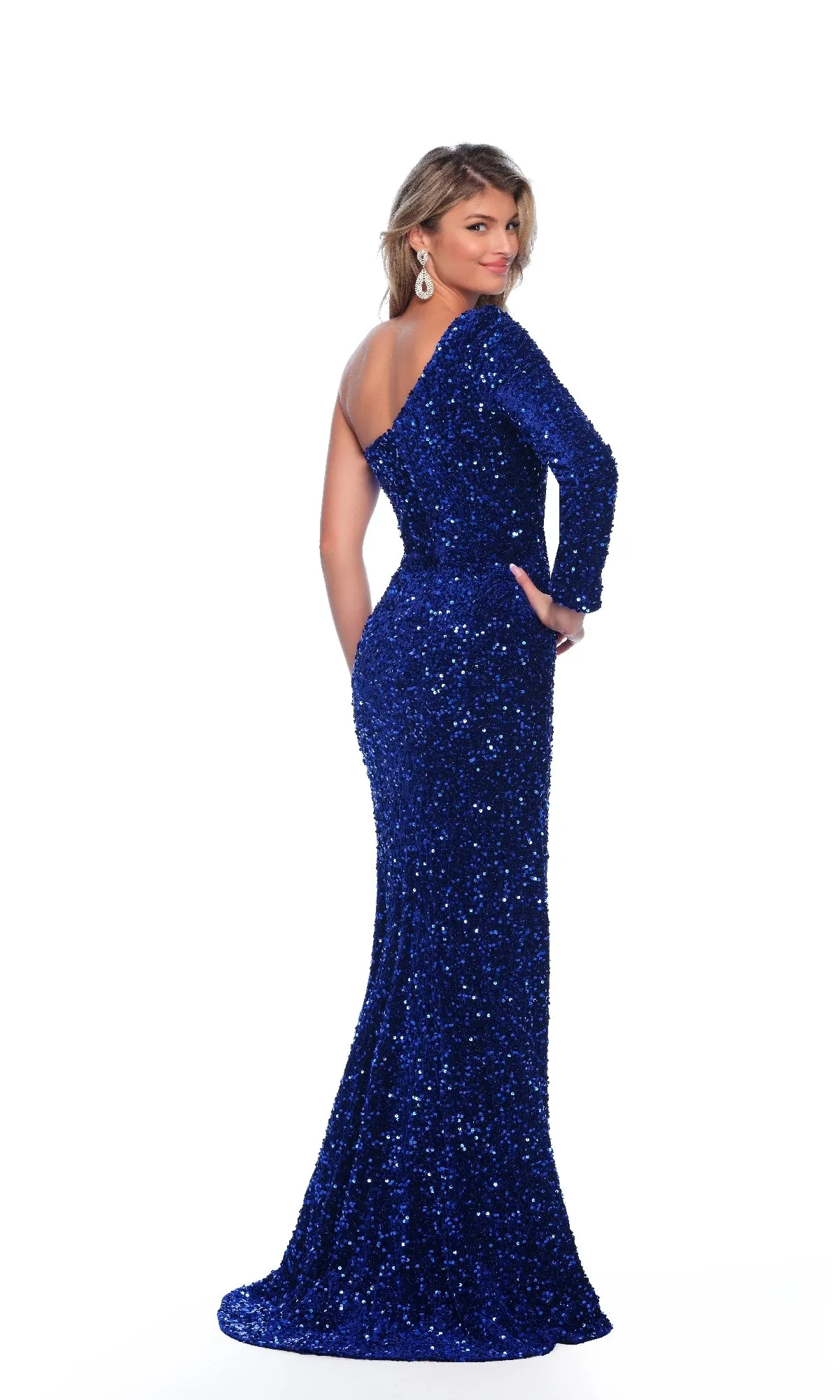 One-Shouder Sequin Prom Gown: Dave & Johnny 10892 sold by PromGirl product image thumbnail 2