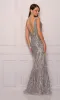 Silver Sequin Prom Dress: Dave & Johnny 11130 sold by PromGirl