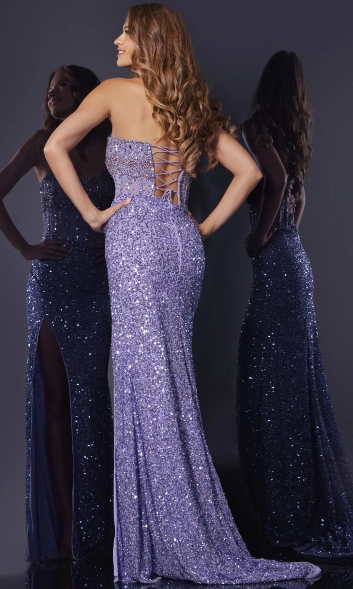 Strapless Long Sequin Prom Dress: Jovani 4292 sold by PromGirl product image thumbnail 4