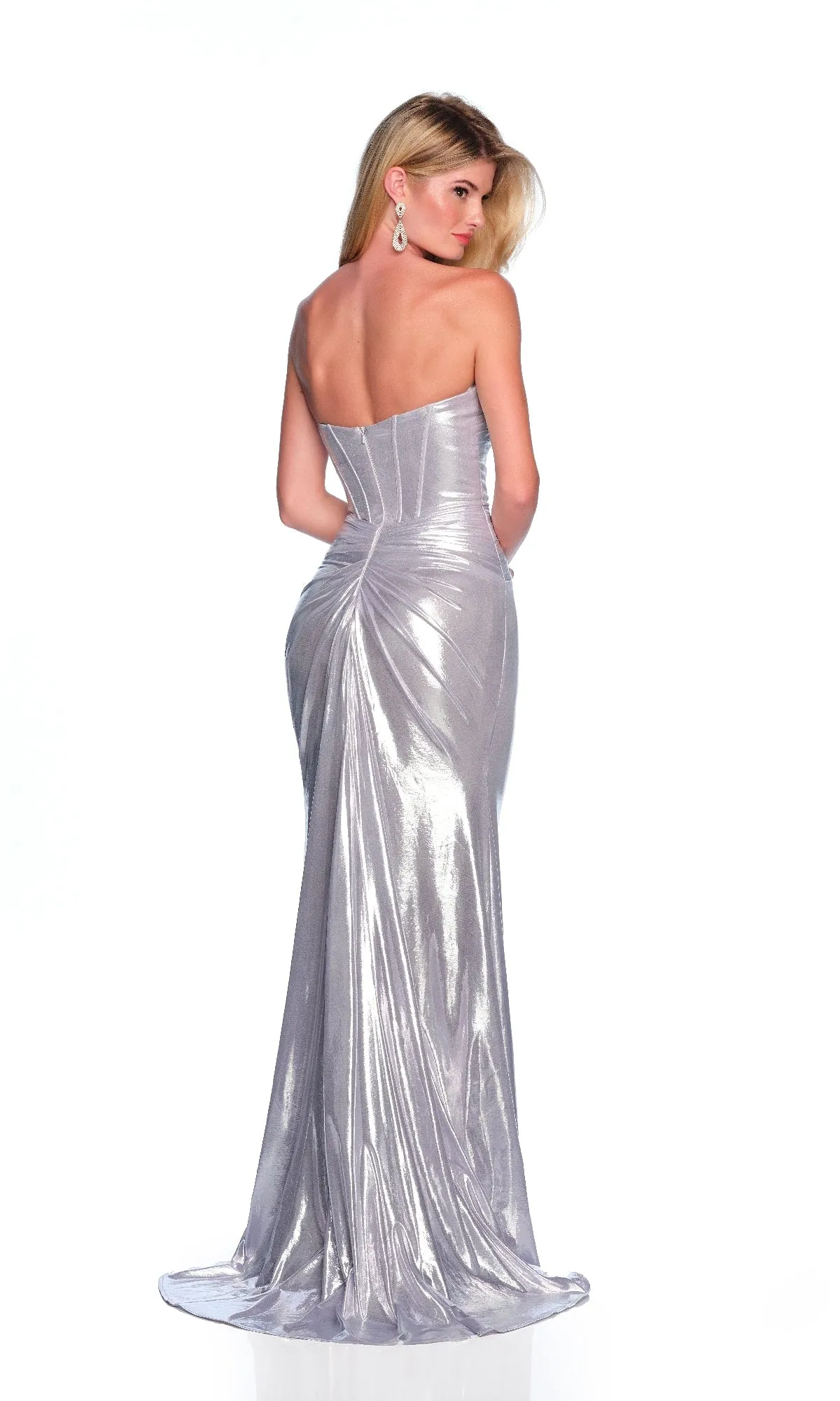 Long Silver Prom Dress: Dave & Johnny 12330 sold by PromGirl product image thumbnail 2