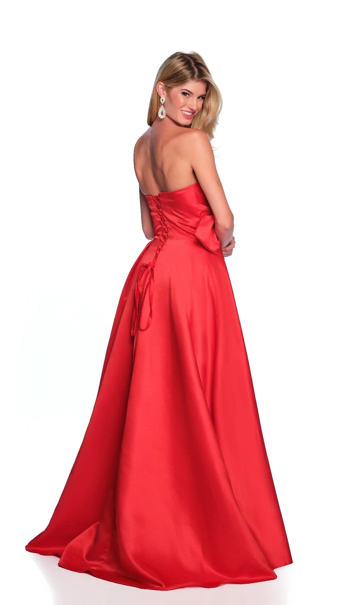 Bow-Front Long Prom Ball Gown: Dave & Johnny 11850 sold by PromGirl product image thumbnail 2