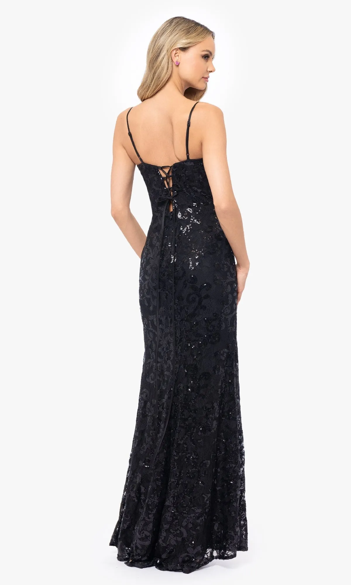 Black Sequin-Print Prom Dress: Blondie Nites 5213BN sold by PromGirl product image thumbnail 2