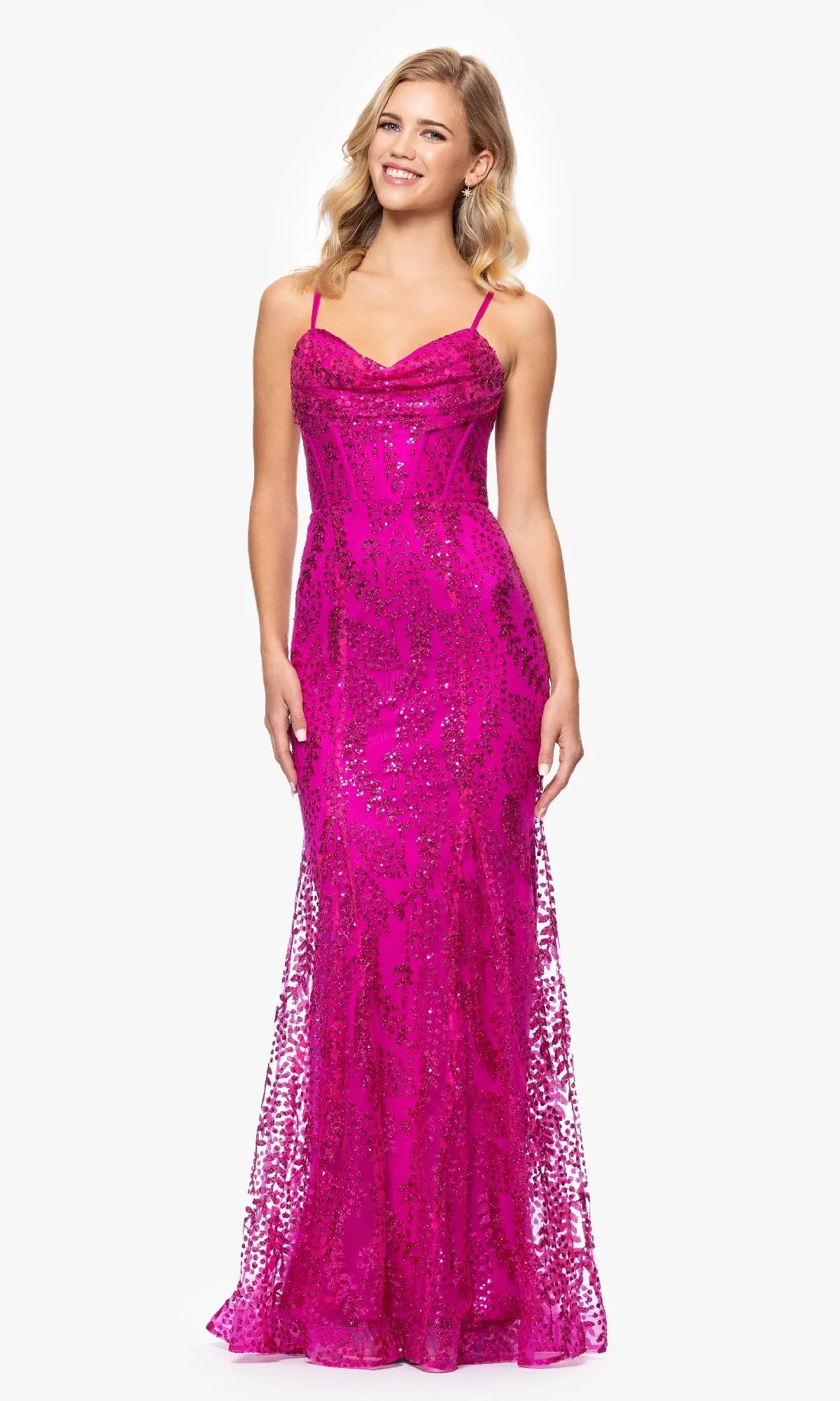 Long Glitter Prom Dress: Blondie Nites 4623BN sold by PromGirl product image thumbnail 4