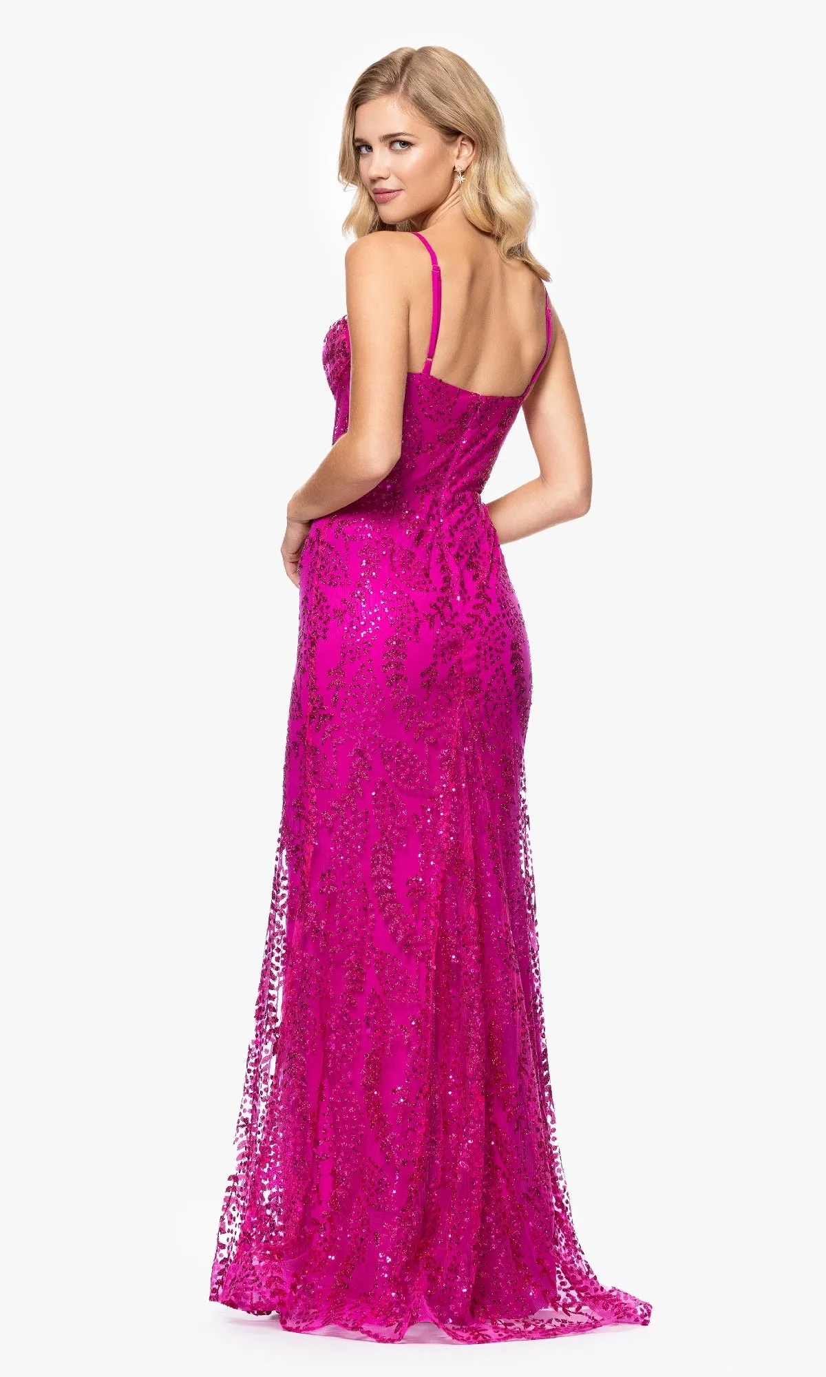 Long Glitter Prom Dress: Blondie Nites 4623BN sold by PromGirl product image thumbnail 2