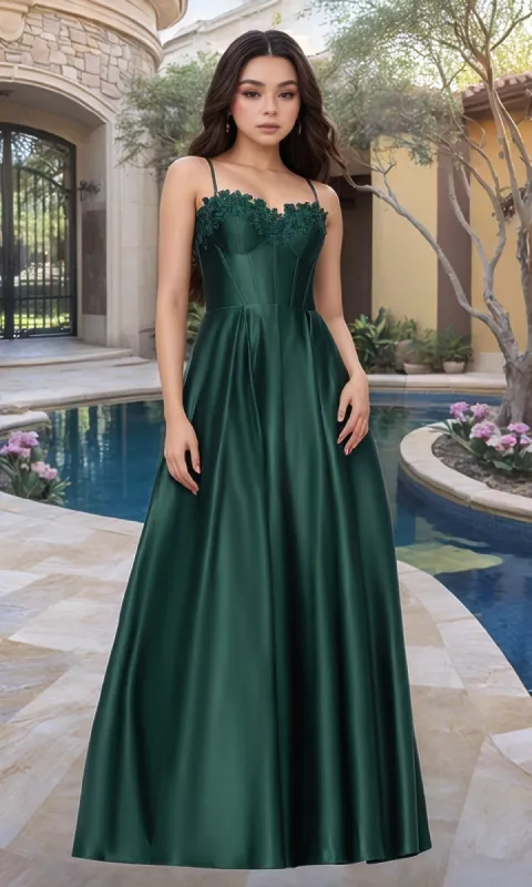 Classic Long Prom Dress: Blondie Nites 5387BN sold by PromGirl