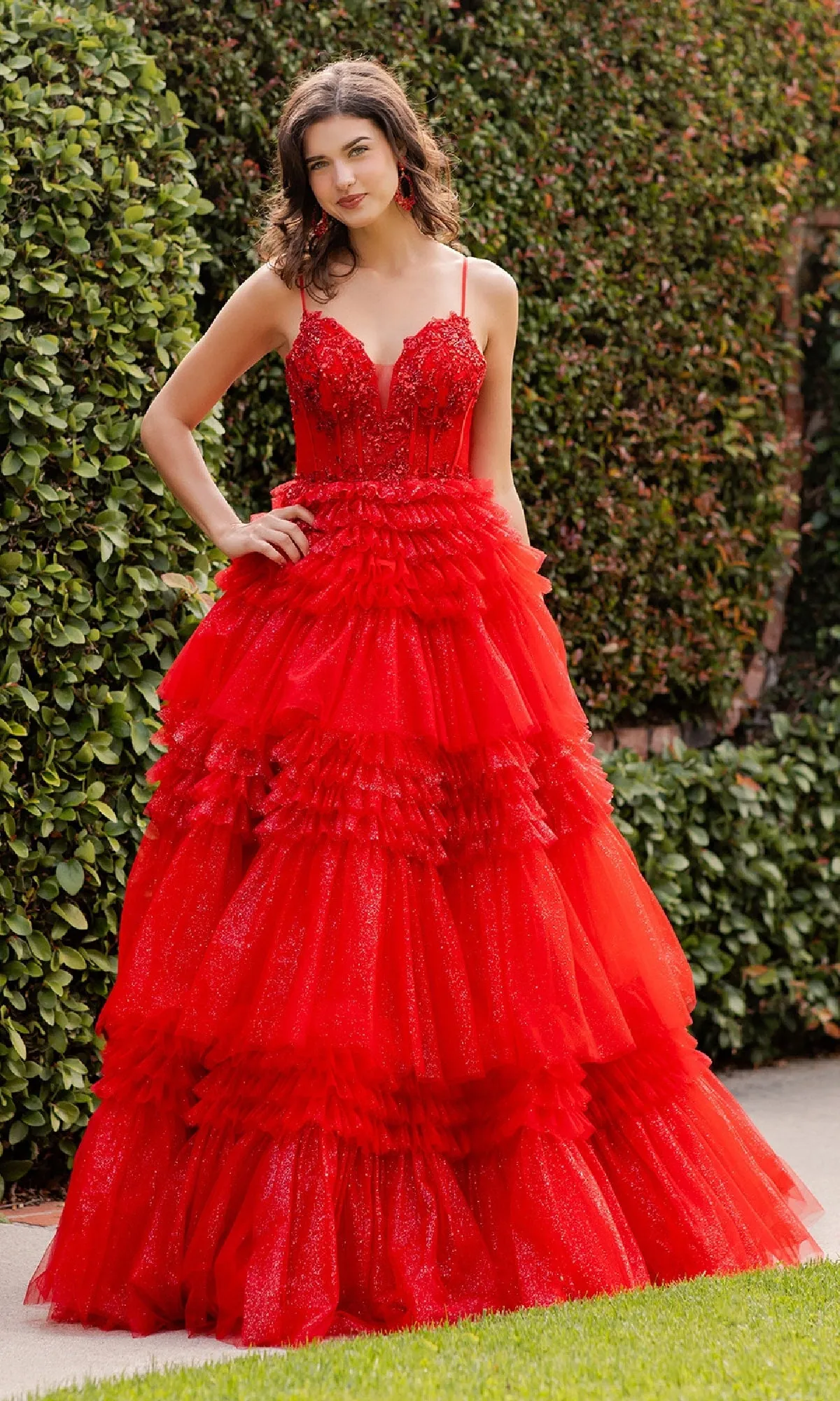 Glitter Prom Ball Gown: Cinderella Couture 8163J sold by PromGirl product image thumbnail 5