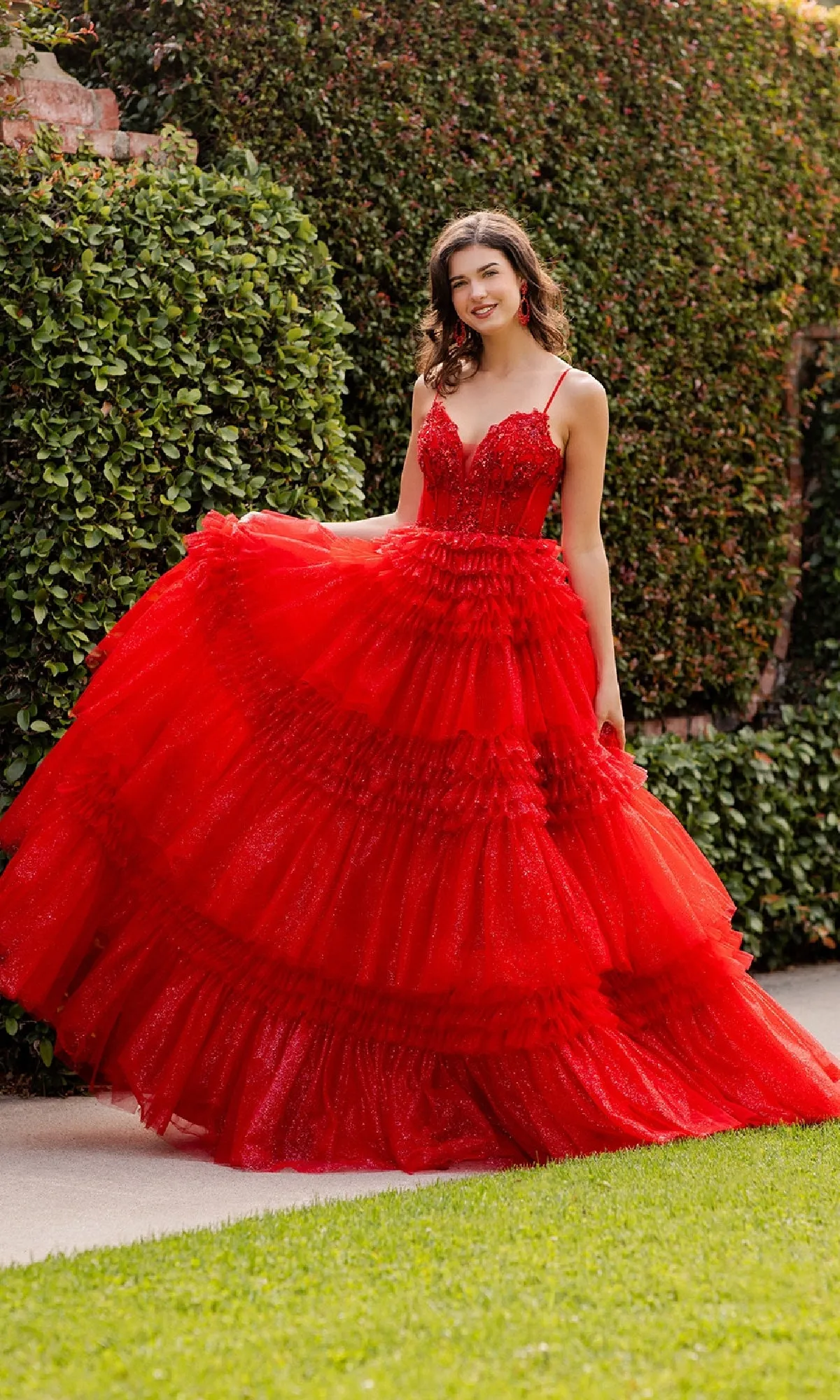 Glitter Prom Ball Gown: Cinderella Couture 8163J sold by PromGirl product image thumbnail 4