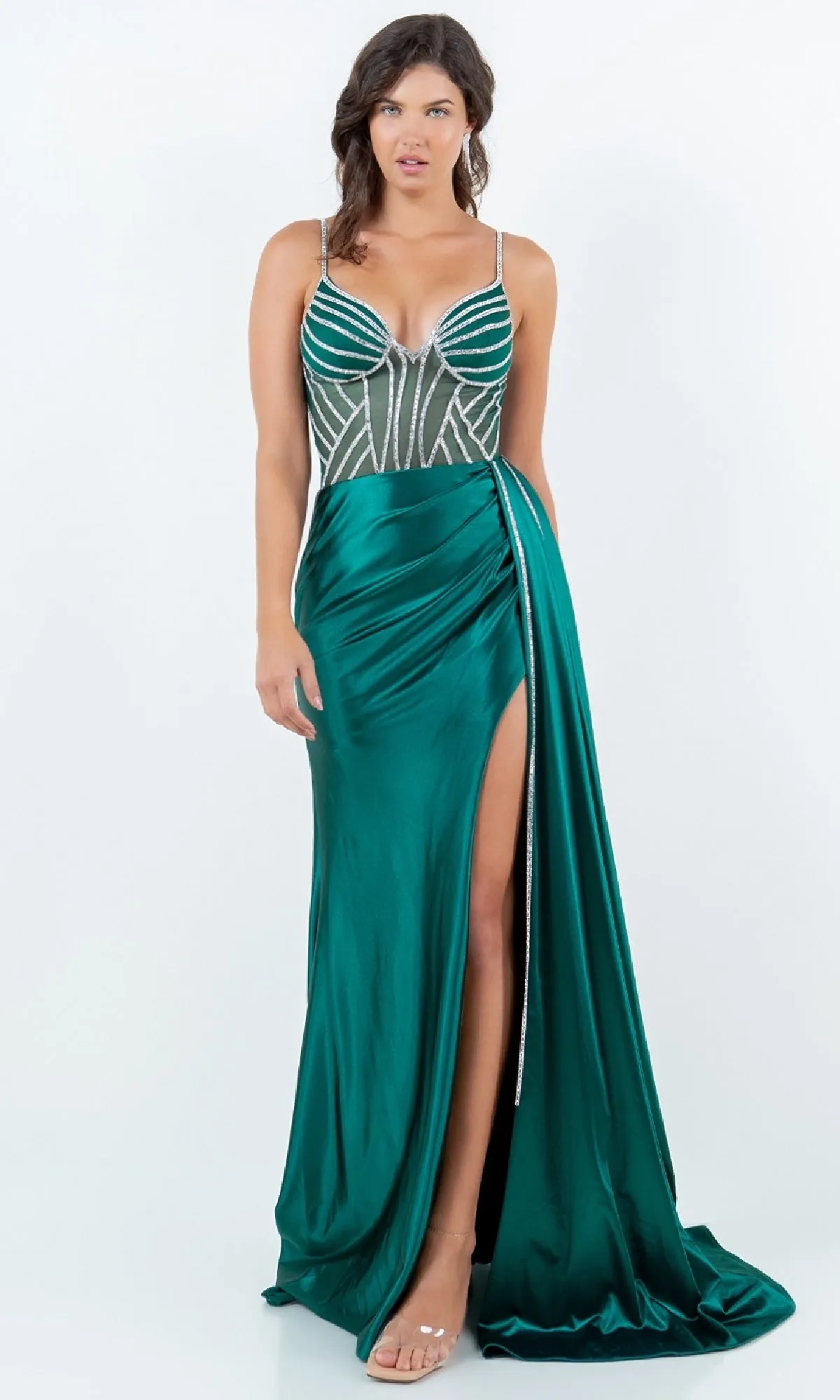 Side-Sash Long Prom Gown: Cinderella Couture 8219J sold by PromGirl product image thumbnail 3