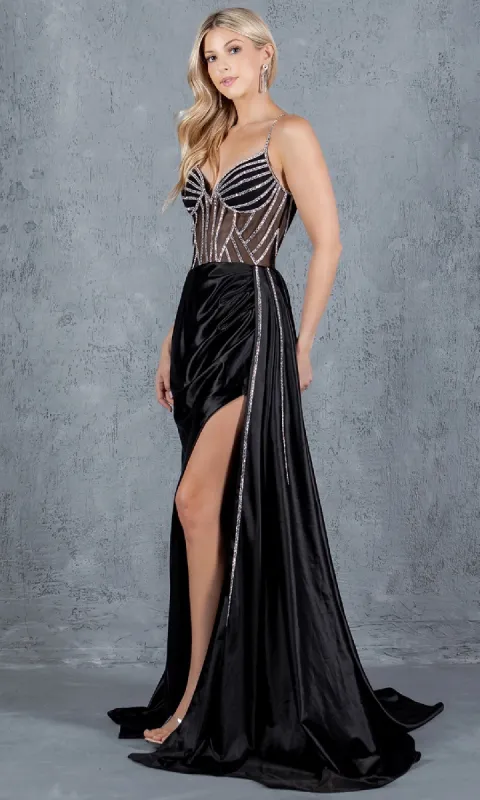 Side-Sash Long Prom Gown: Cinderella Couture 8219J sold by PromGirl
