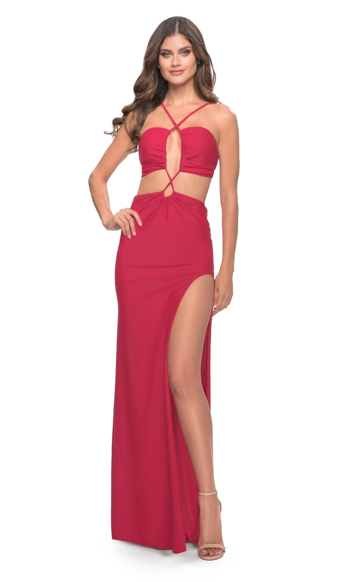 Bare-Midriff Long Formal Dress: La Femme 31293 sold by PromGirl product image thumbnail 3