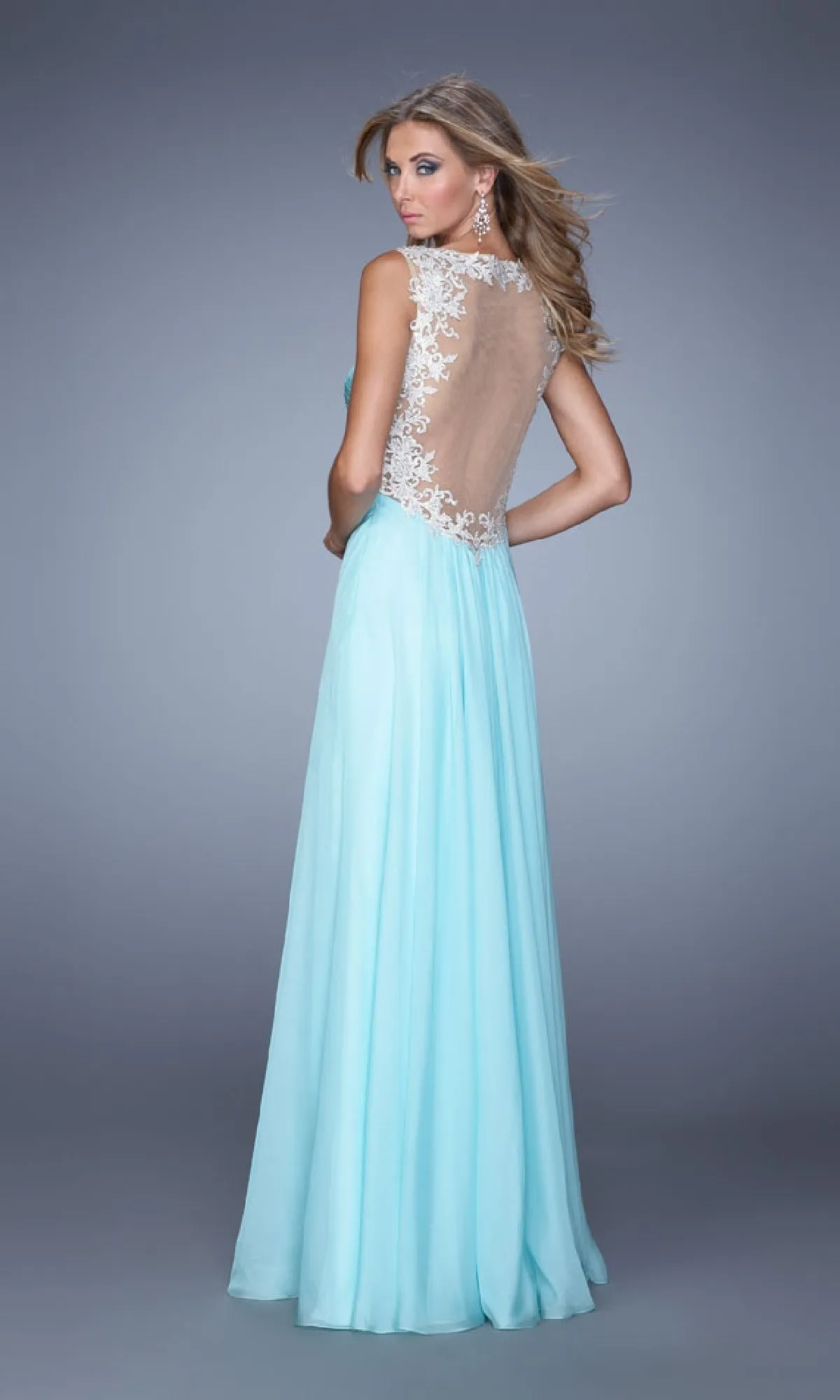 Sheer-Back Long A-Line Prom Dress: La Femme 21130 sold by PromGirl product image thumbnail 2