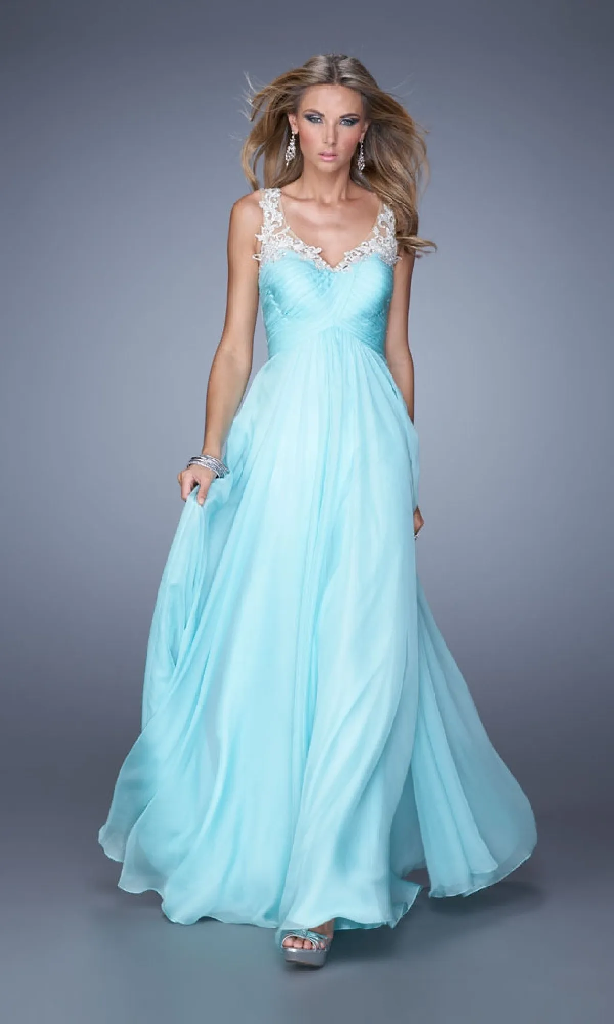 Sheer-Back Long A-Line Prom Dress: La Femme 21130 sold by PromGirl