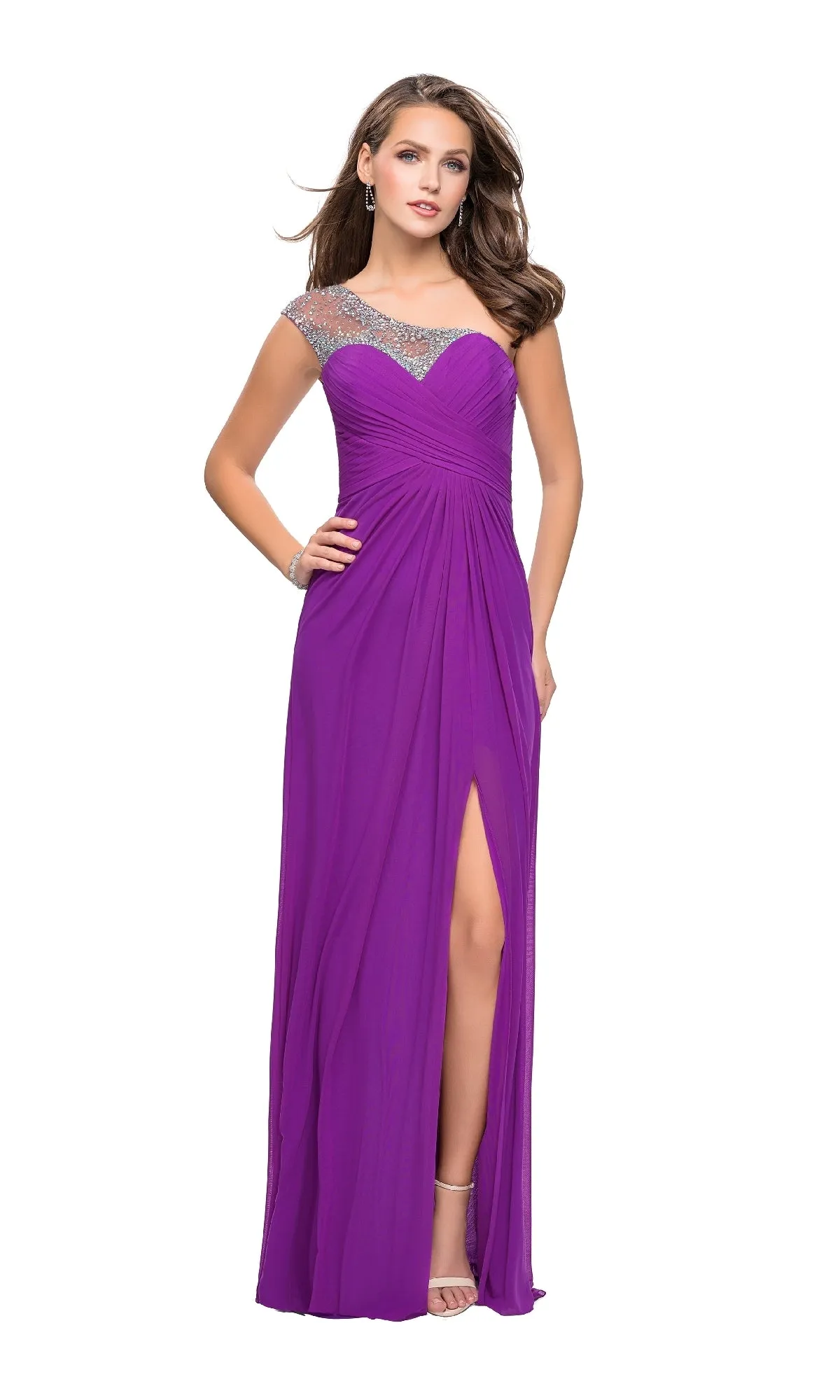 One-Shoulder Long Prom Dress: La Femme 20384 sold by PromGirl product image thumbnail 4