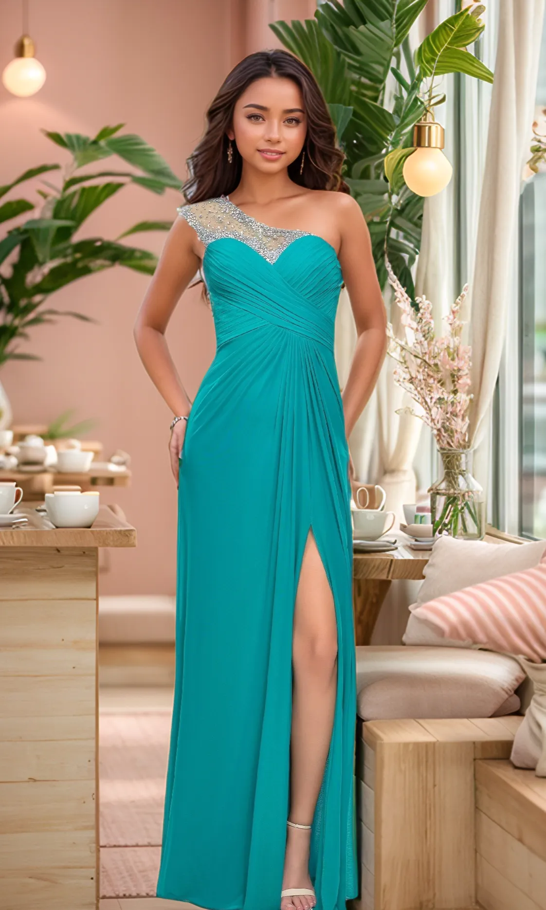 One-Shoulder Long Prom Dress: La Femme 20384 sold by PromGirl