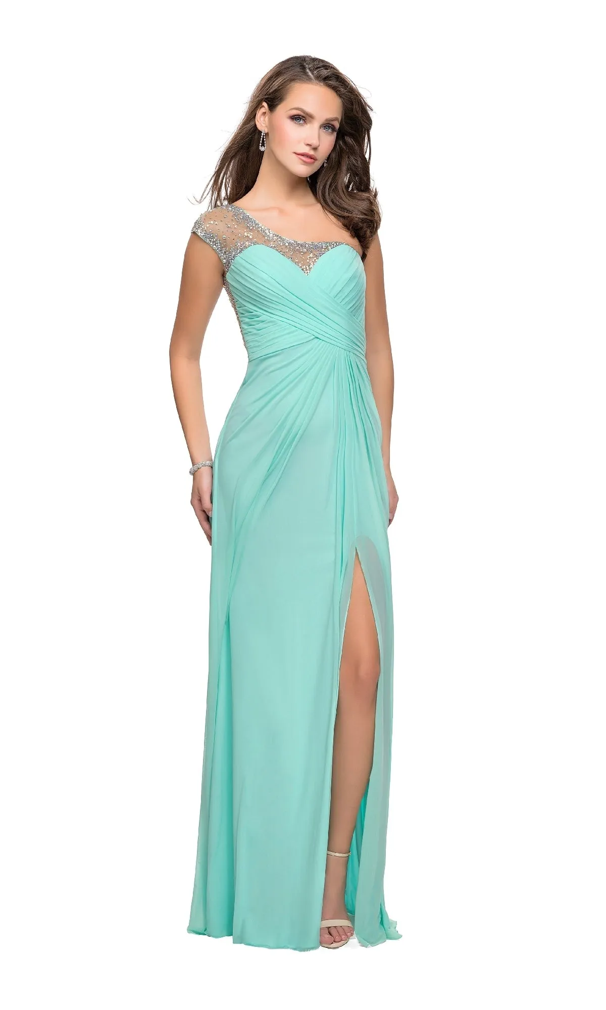 One-Shoulder Long Prom Dress: La Femme 20384 sold by PromGirl product image thumbnail 5