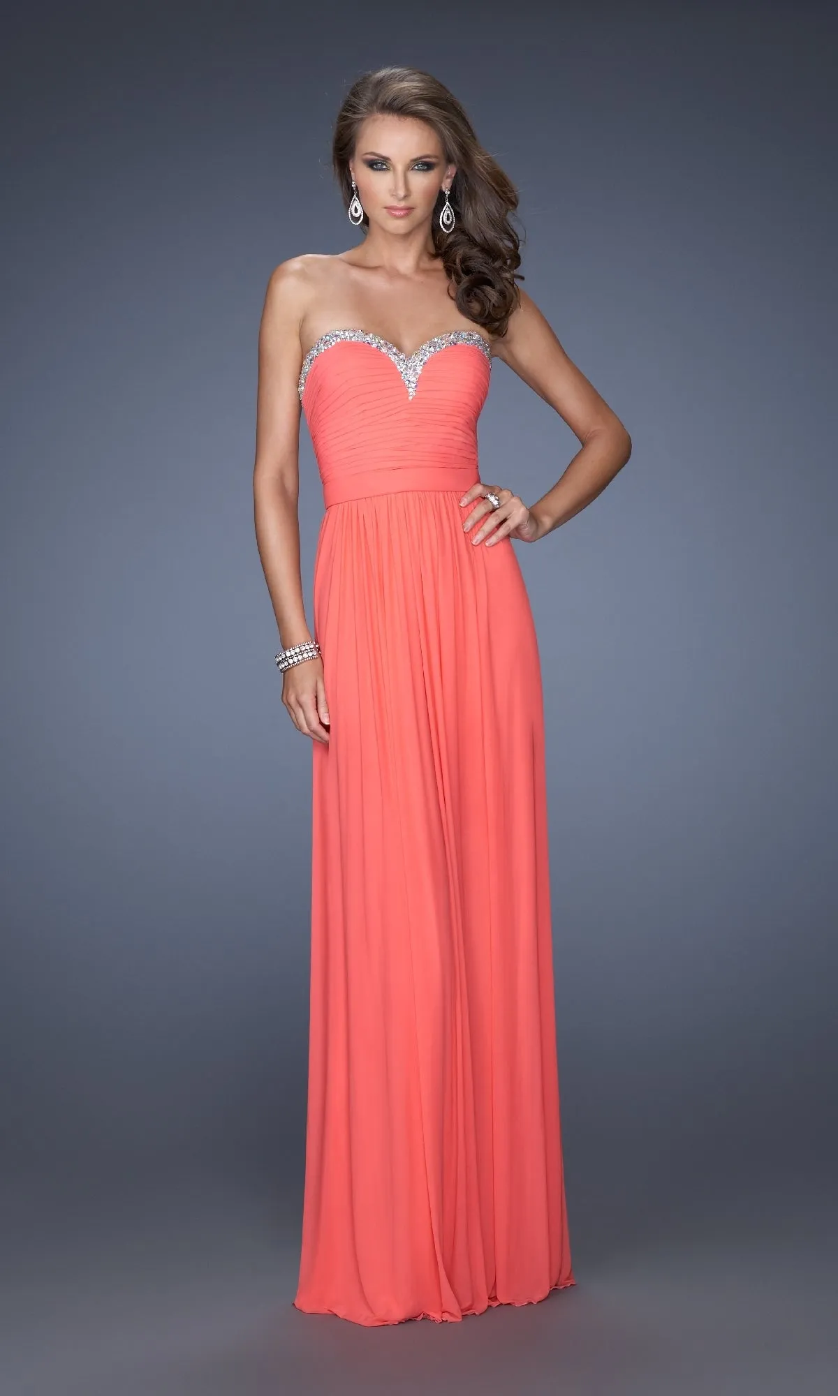 Strapless Sweetheart Prom Gown: La Femme 20048 sold by PromGirl