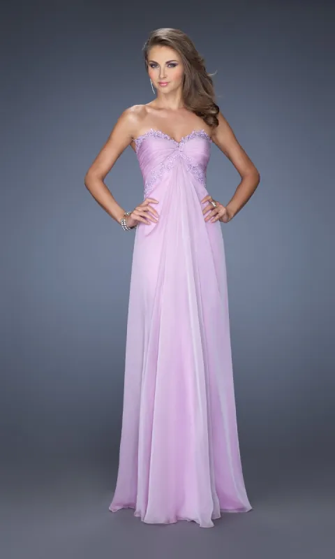 Strapless Long A-Line Prom Dress: La Femme 20042 sold by PromGirl