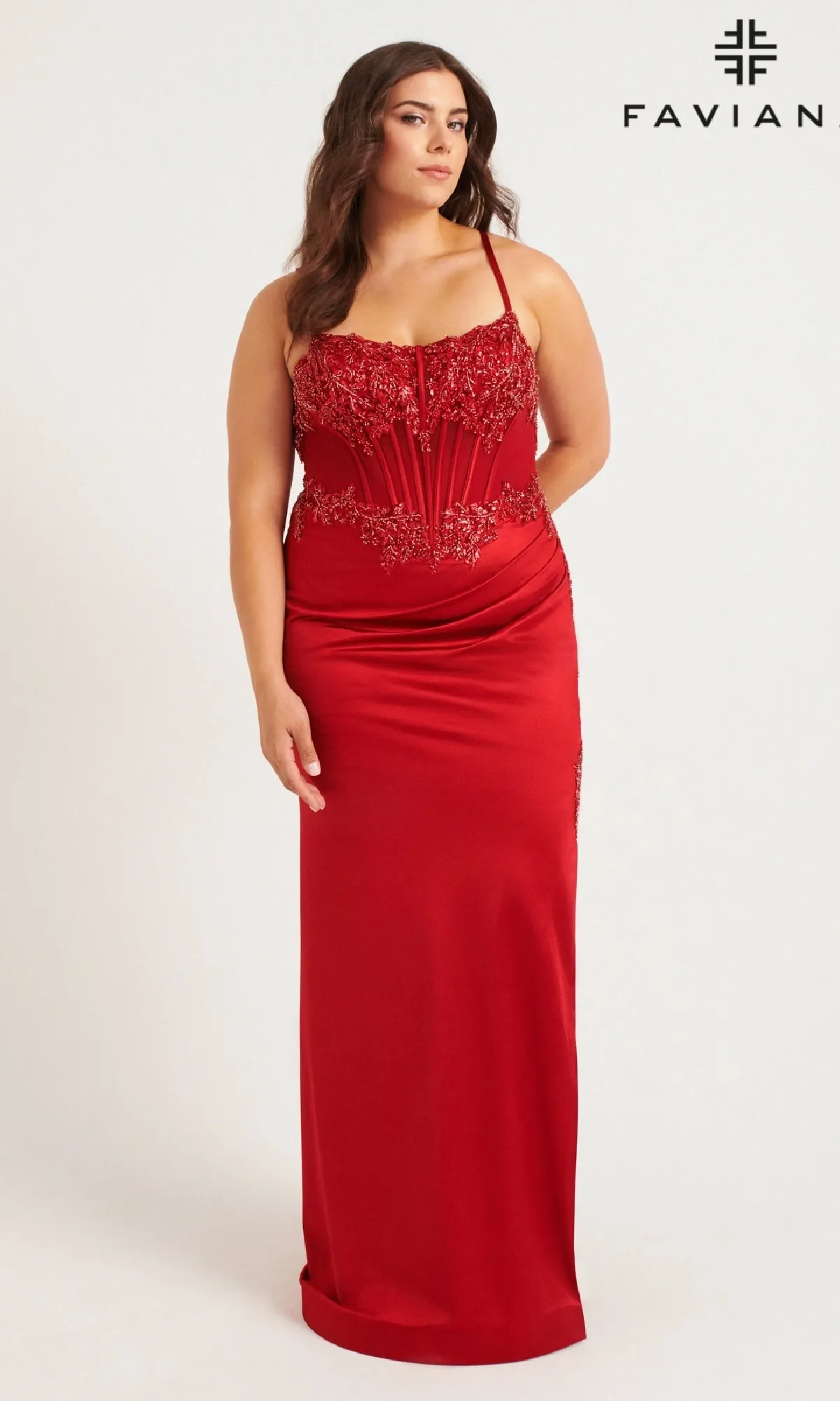 Long Plus-Size Prom Dress: Faviana 9592 sold by PromGirl