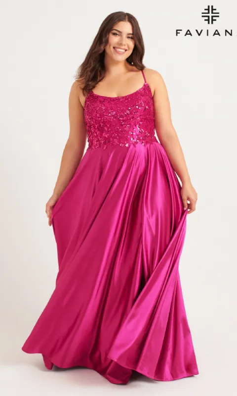 Long Plus-Size Prom Dress: Faviana 9582 sold by PromGirl