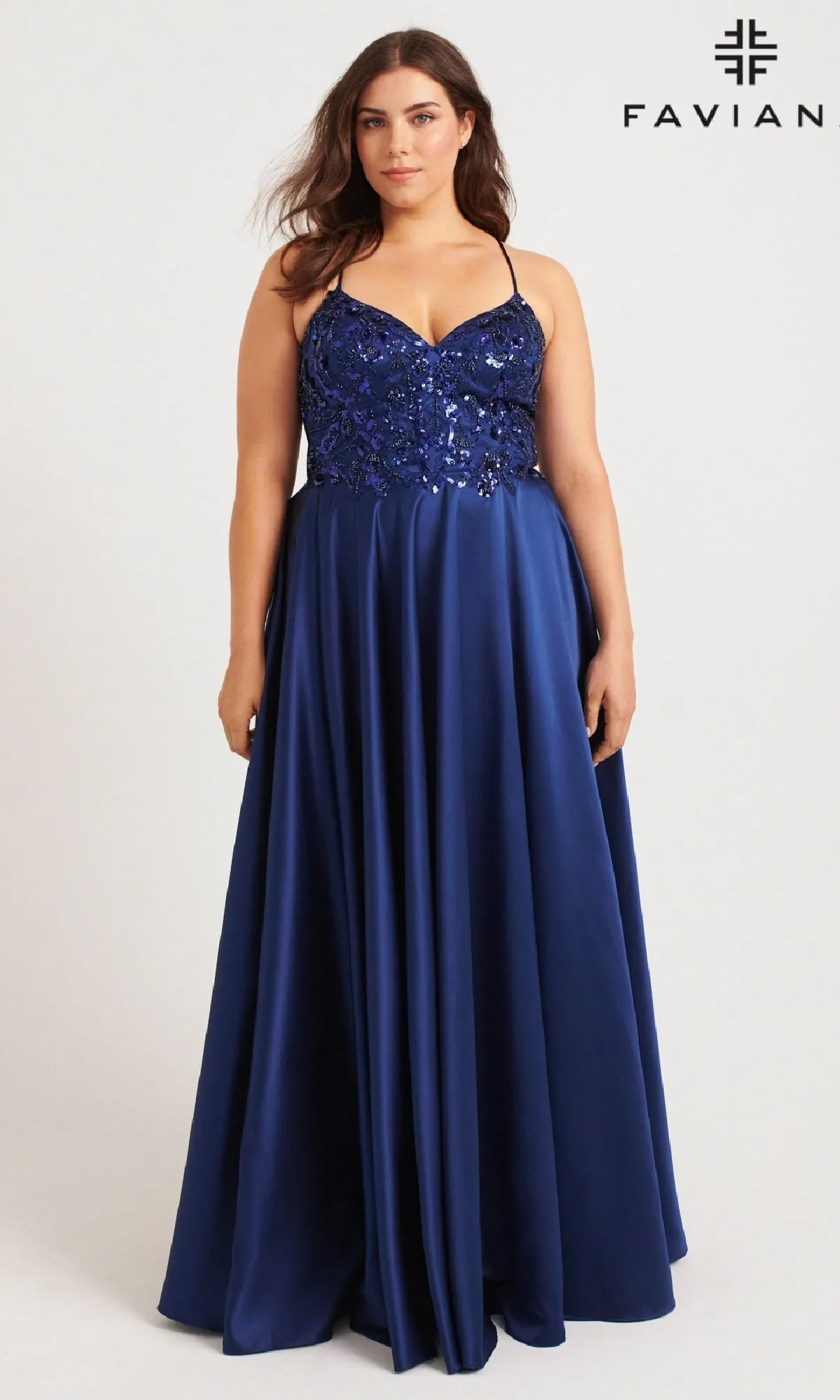 Long Plus-Size Prom Dress: Faviana 9578 sold by PromGirl