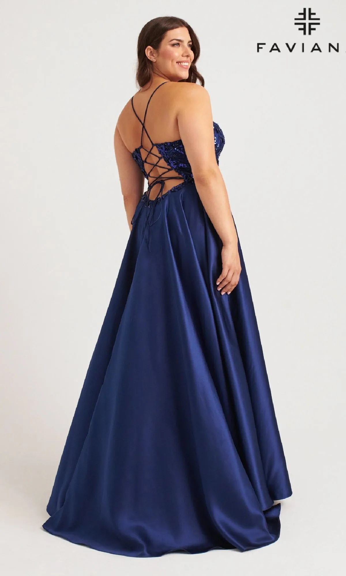 Long Plus-Size Prom Dress: Faviana 9578 sold by PromGirl product image thumbnail 5