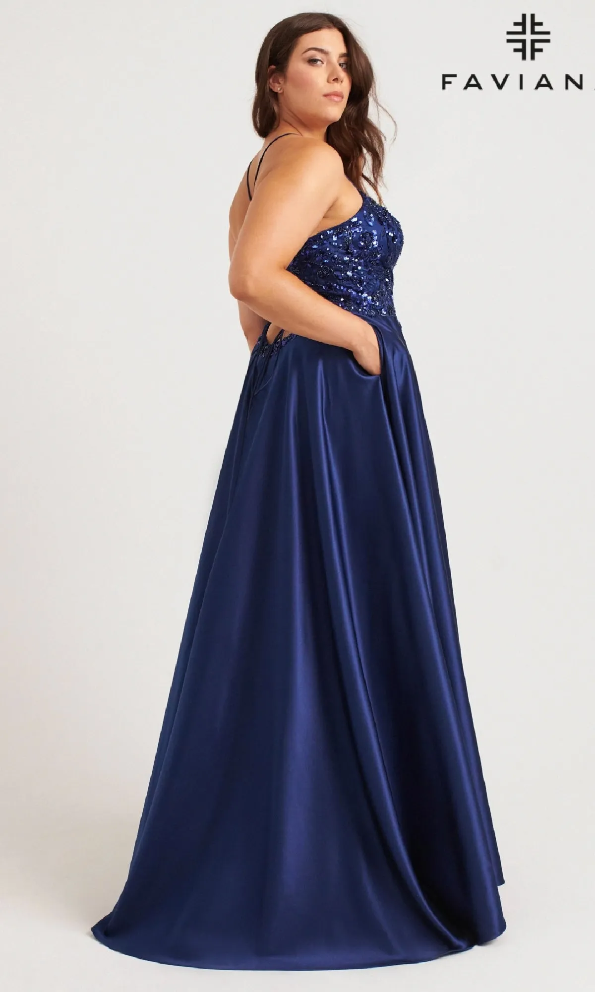 Long Plus-Size Prom Dress: Faviana 9578 sold by PromGirl product image thumbnail 2