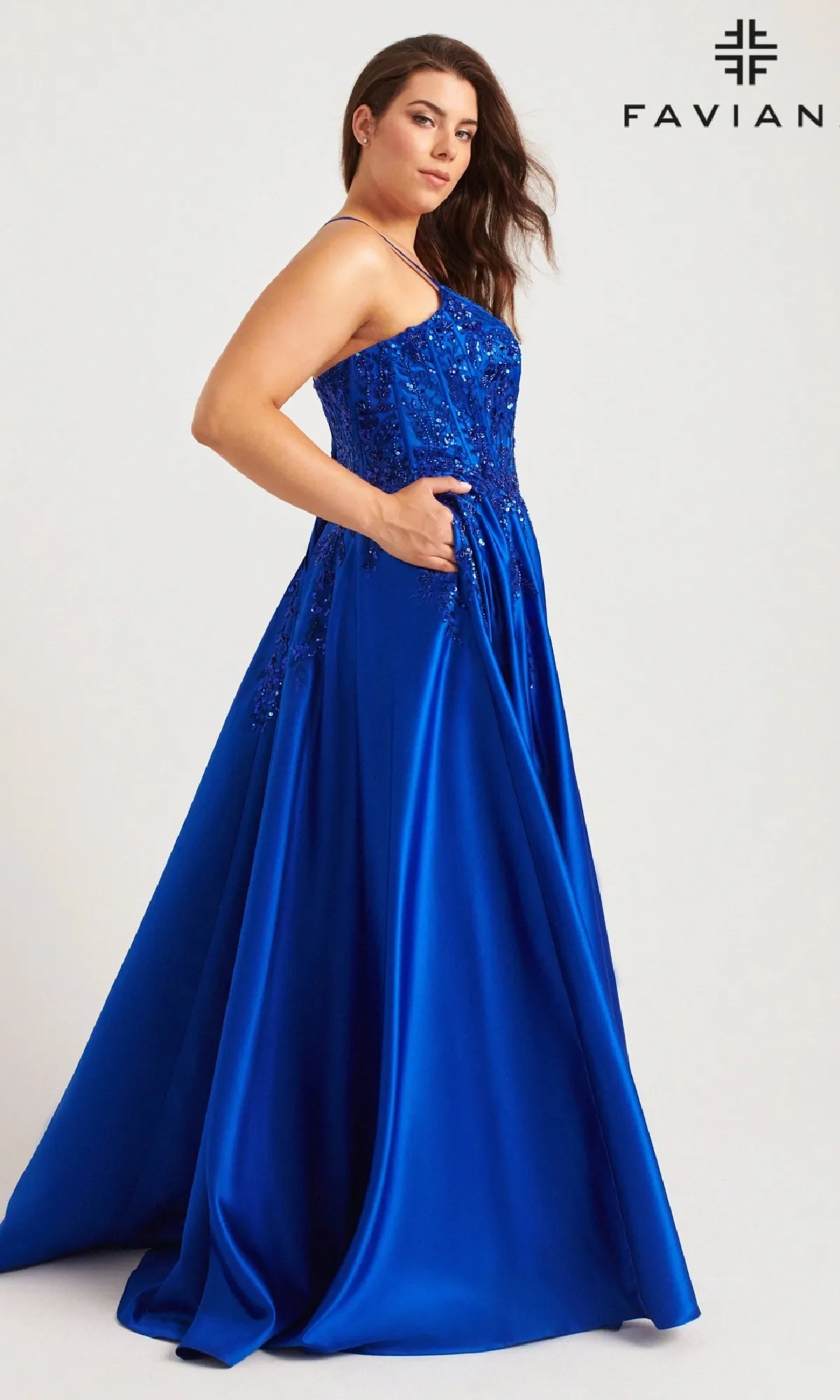 Long Plus-Size Prom Dress: Faviana 9575 sold by PromGirl product image thumbnail 5