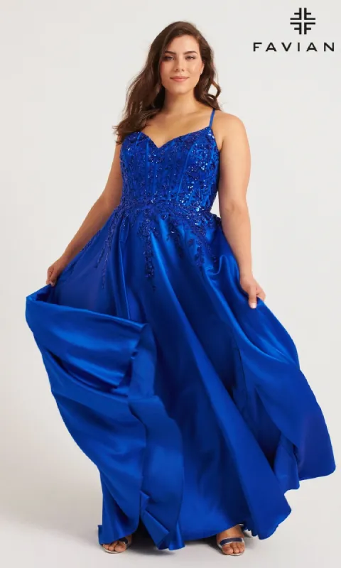 Long Plus-Size Prom Dress: Faviana 9575 sold by PromGirl
