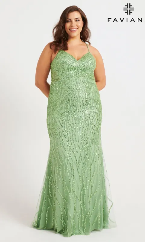 Long Plus-Size Prom Dress: Faviana 9572 sold by PromGirl